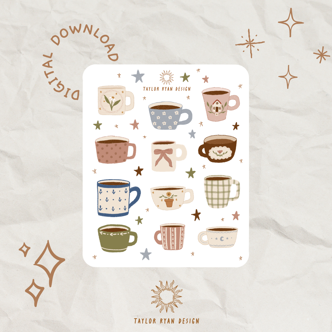 *PRINTABLE* Grandma’s Mugs Sticker Sheet