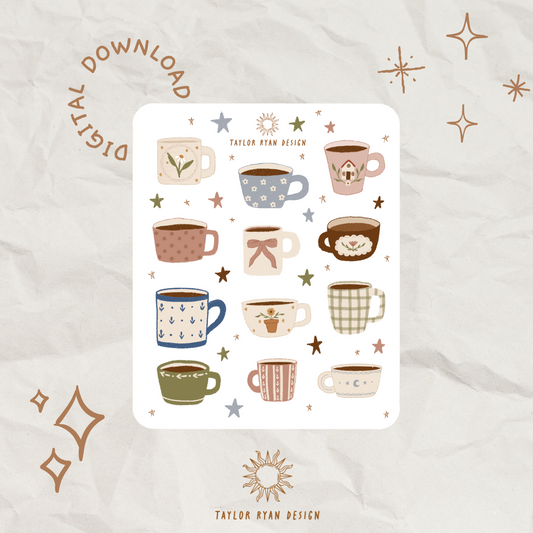 *PRINTABLE* Grandma’s Mugs Sticker Sheet