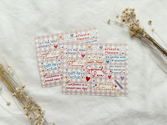 Happy Little Quotes Sticker Sheet