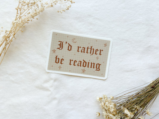 I’d Rather Be Reading Vinyl Sticker
