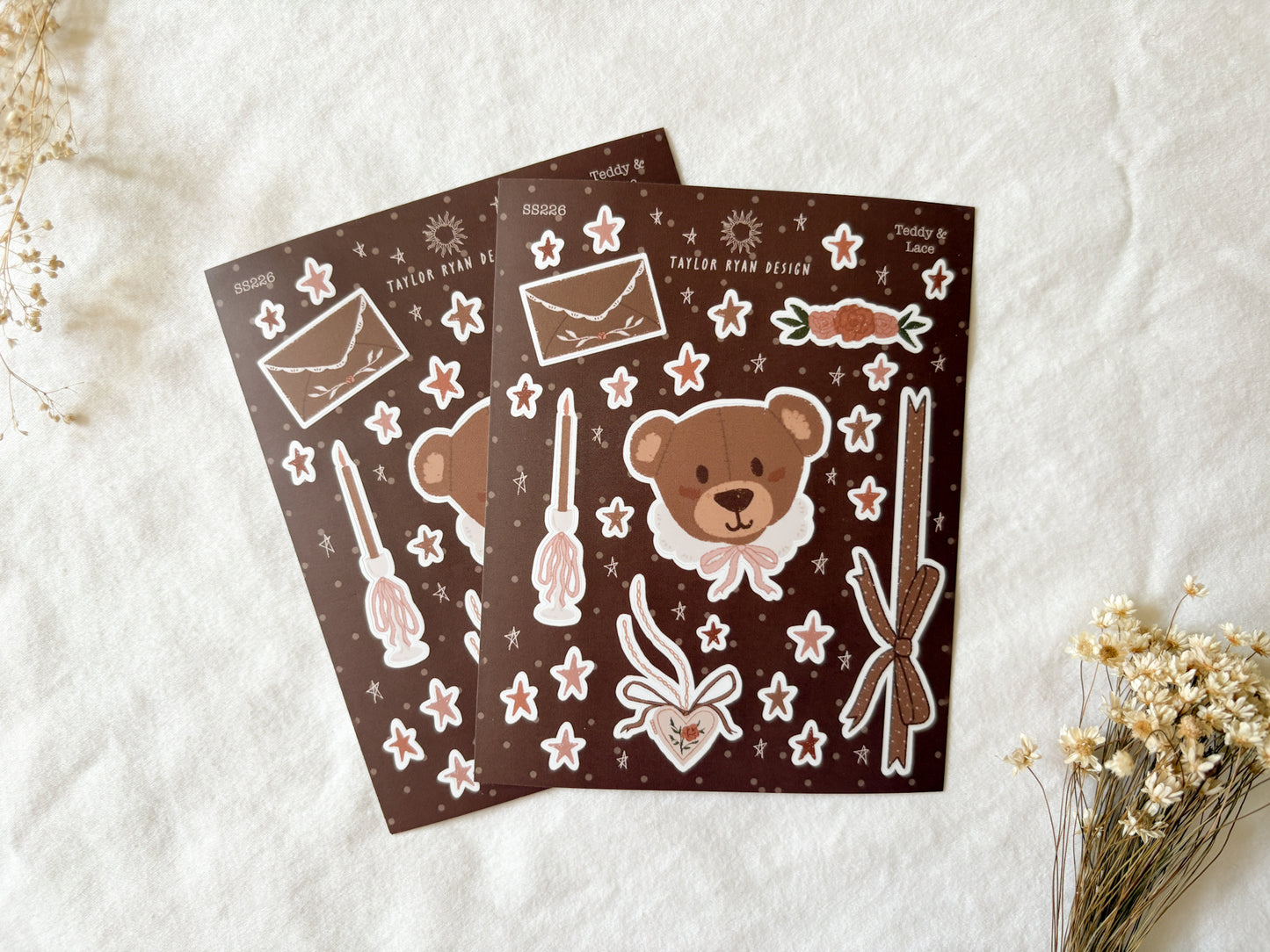Teddy & Lace Sticker Sheet