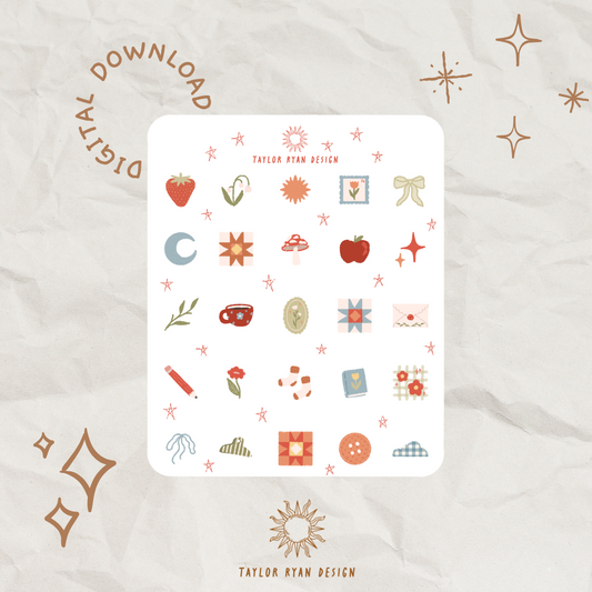 *PRINTABLE* Whimsy Icons Sticker Sheet