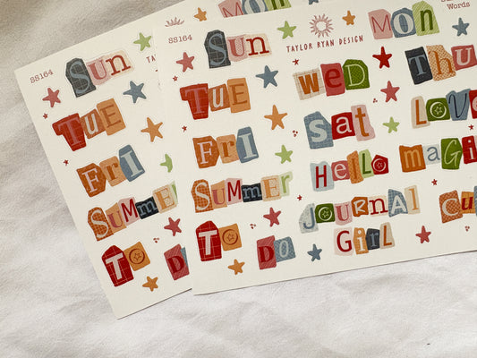 Summer Words Sticker Sheet