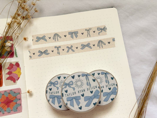 Blue Bows Washi Tape