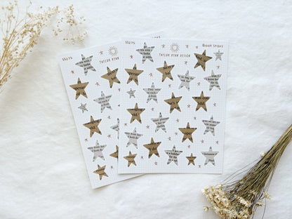 Book Stars Sticker Sheet