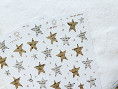 Book Stars Sticker Sheet