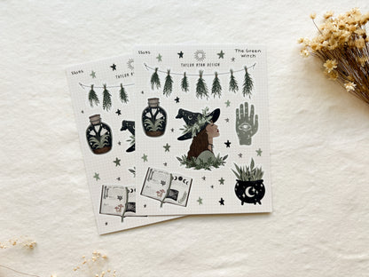 Green Witch Sticker Sheet