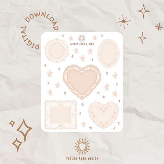 *PRINTABLE* Lace Doilies Sticker Sheet