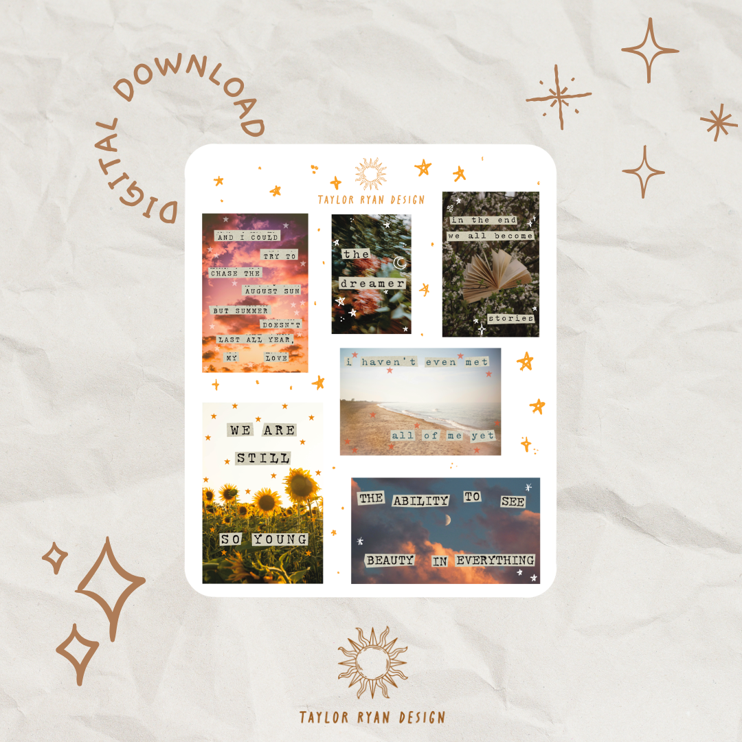 *PRINTABLE* Quote Collages Sticker Sheet – Taylor Ryan Design