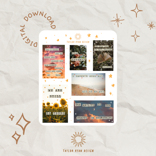 *PRINTABLE* Quote Collages Sticker Sheet