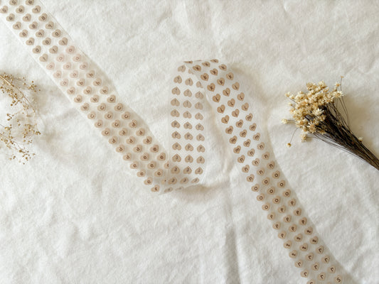 Cream Heart Letters & Numbers PET Tape (PRE-CUT)