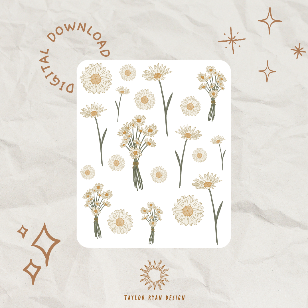 *PRINTABLE* Daisies Sticker Sheet