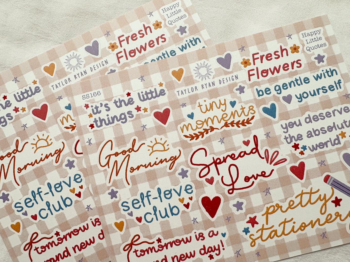 Happy Little Quotes Sticker Sheet