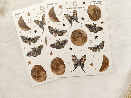 Dark Moons & Moths Sticker Sheet