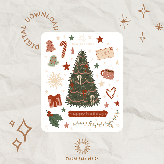 *PRINTABLE* Nostalgic Holiday Sticker Sheet
