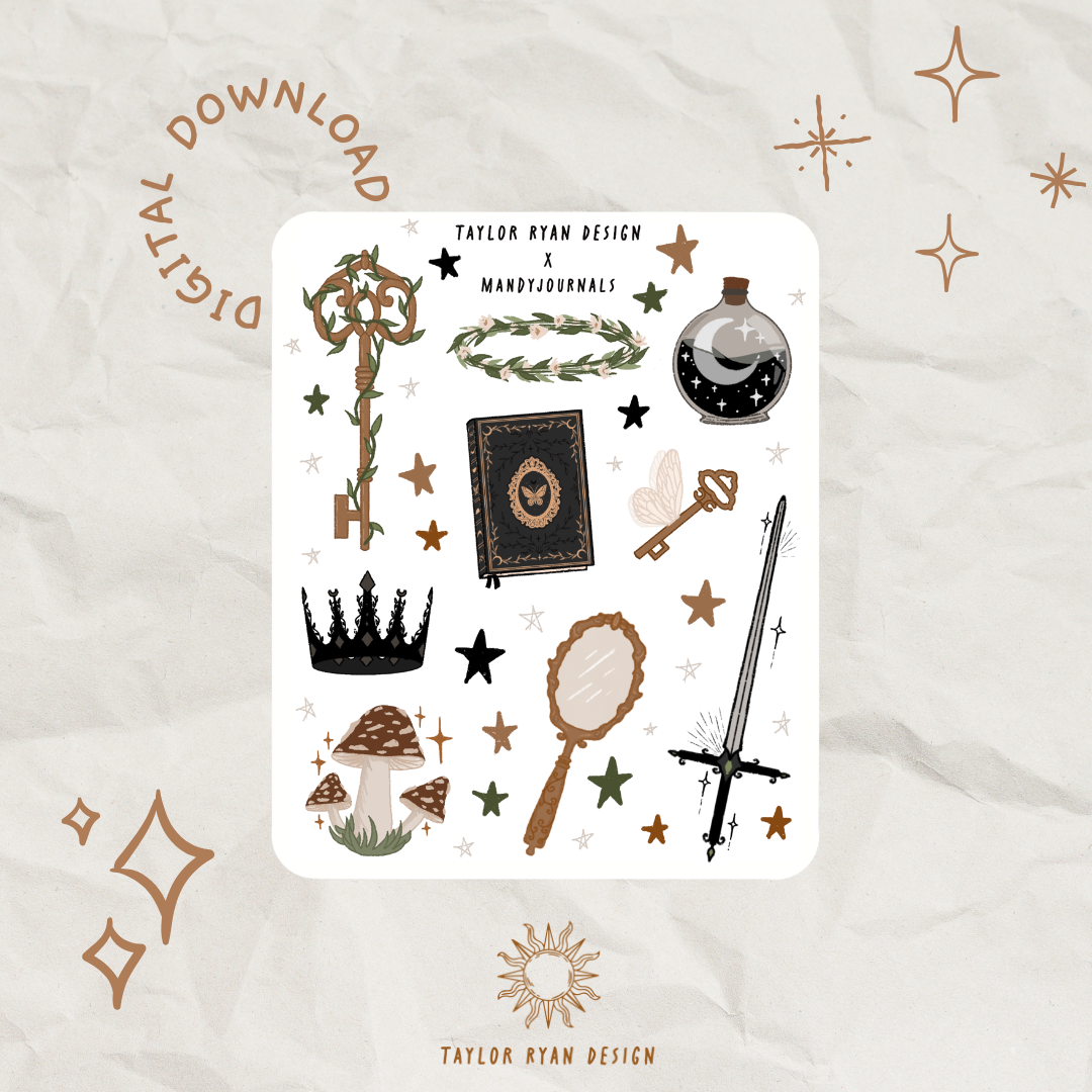 *PRINTABLE* Dark Fairytale Sticker Sheet