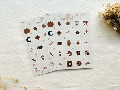 Fall Icons Sticker Sheet
