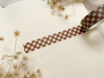 Brown Checkerboard Washi Tape