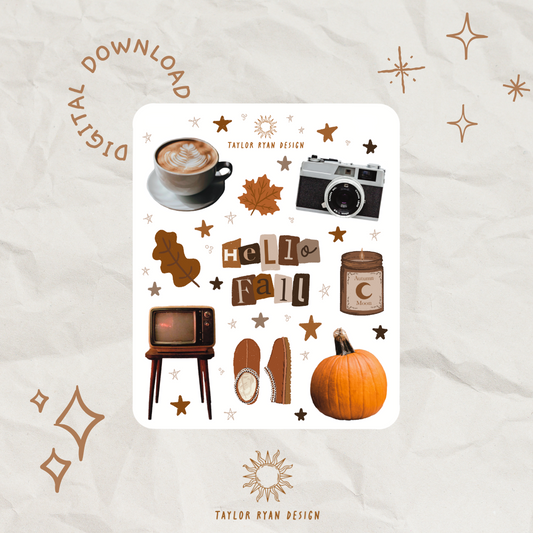 *PRINTABLE* Hello Fall Sticker Sheet