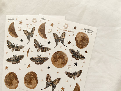 Dark Moons & Moths Sticker Sheet