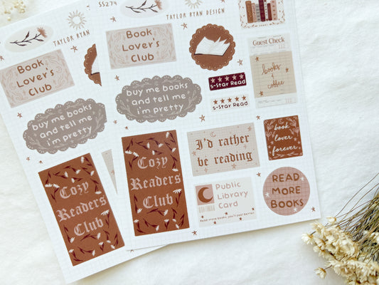 Bookish Quotes Sticker Sheet