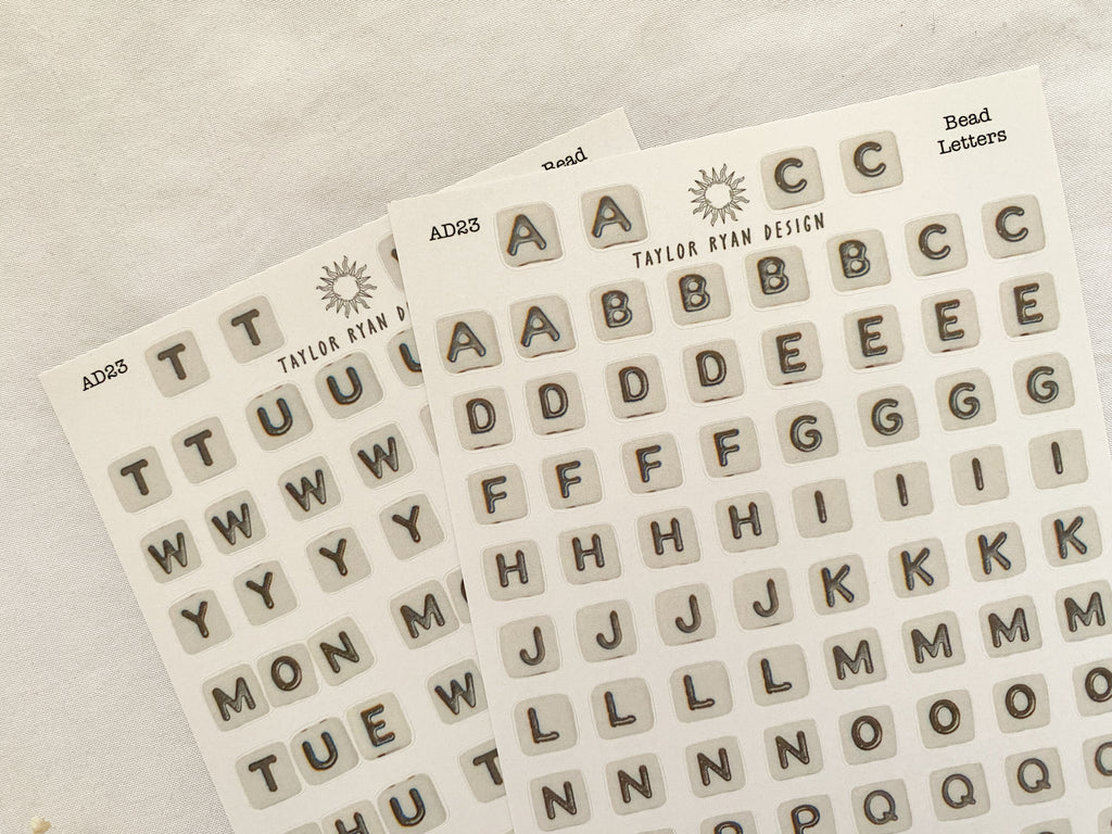 Bead Letters Sticker Sheets