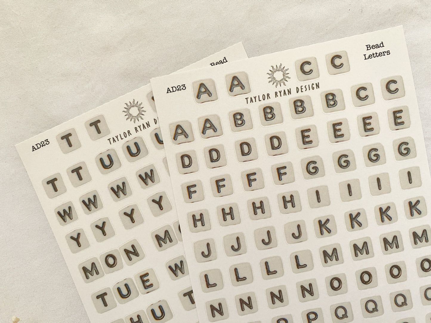 Bead Letters Sticker Sheets