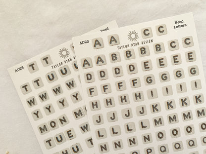Bead Letters Sticker Sheets