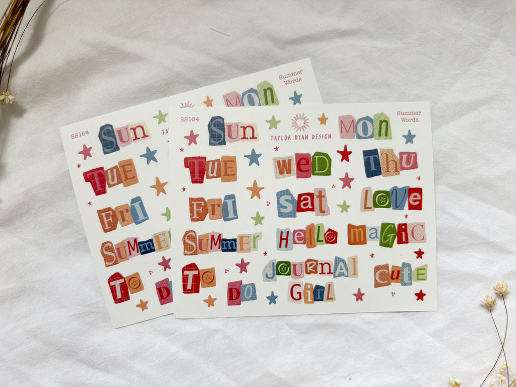 Summer Words Sticker Sheet
