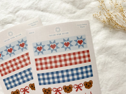 Cross Stitch Washi Sticker Sheet