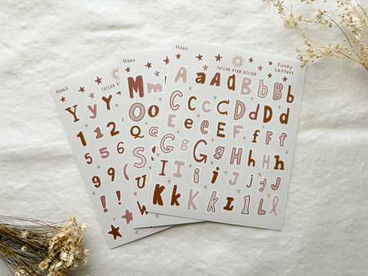 Funky Letters Sticker Sheet