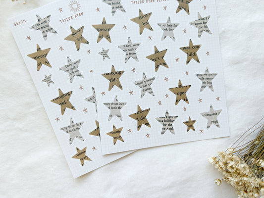 Book Stars Sticker Sheet