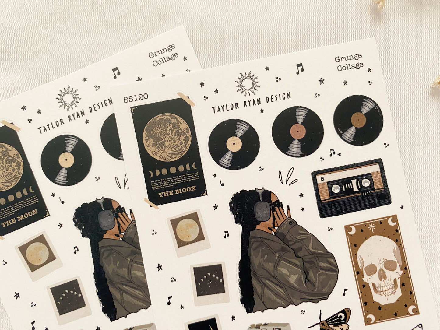 Grunge Collage Sticker Sheet