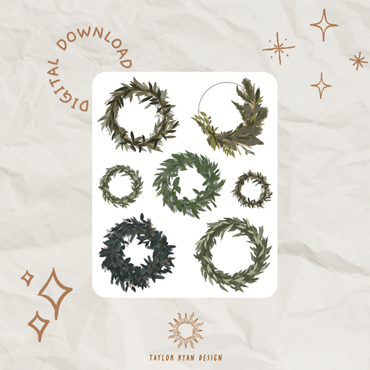 *PRINTABLE* Wreaths Sticker Sheet