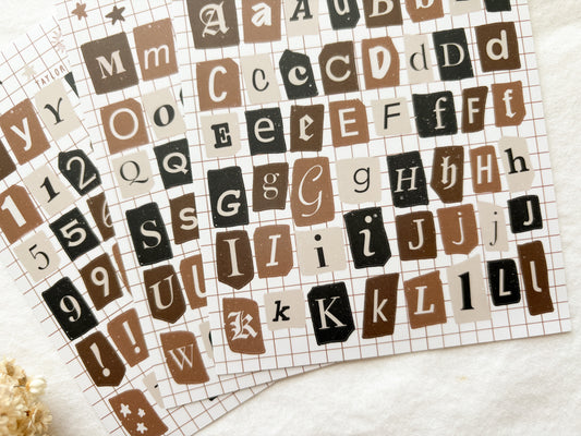 Journal Letters Sticker Sheets
