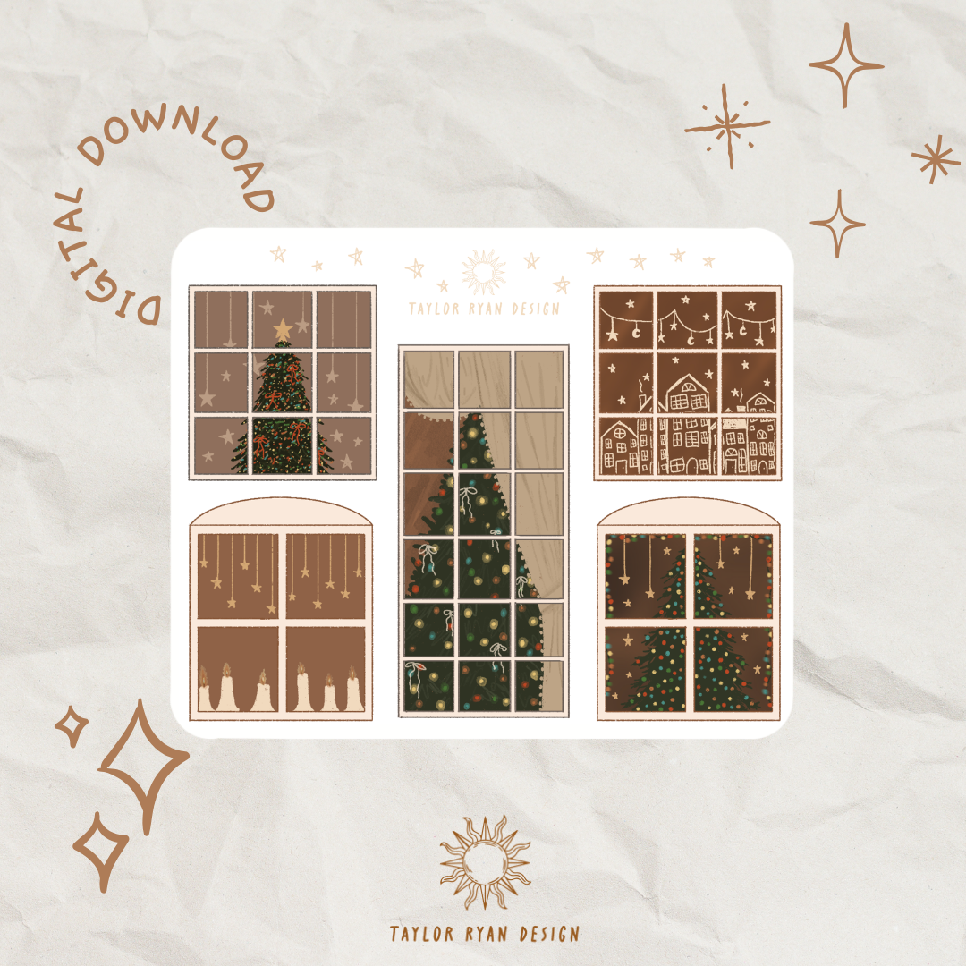 *PRINTABLE* Holiday Windows Sticker Sheet