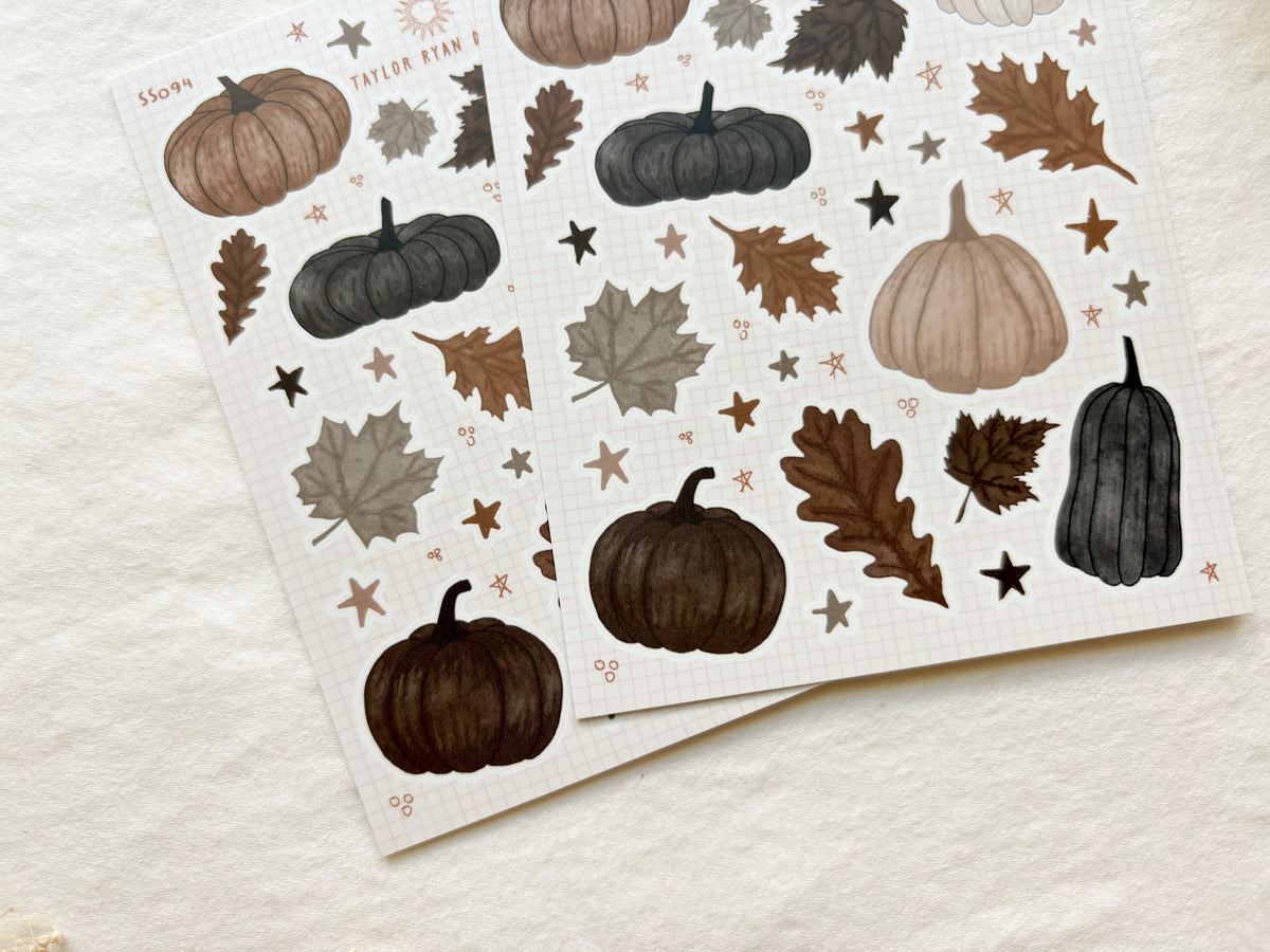 Pumpkins & Leaves Sticker Sheet