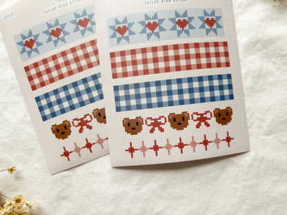 Cross Stitch Washi Sticker Sheet
