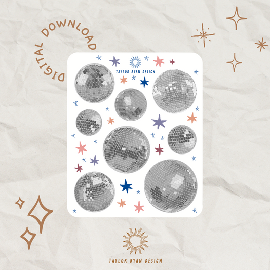 *PRINTABLE* Summer Disco Sticker Sheet