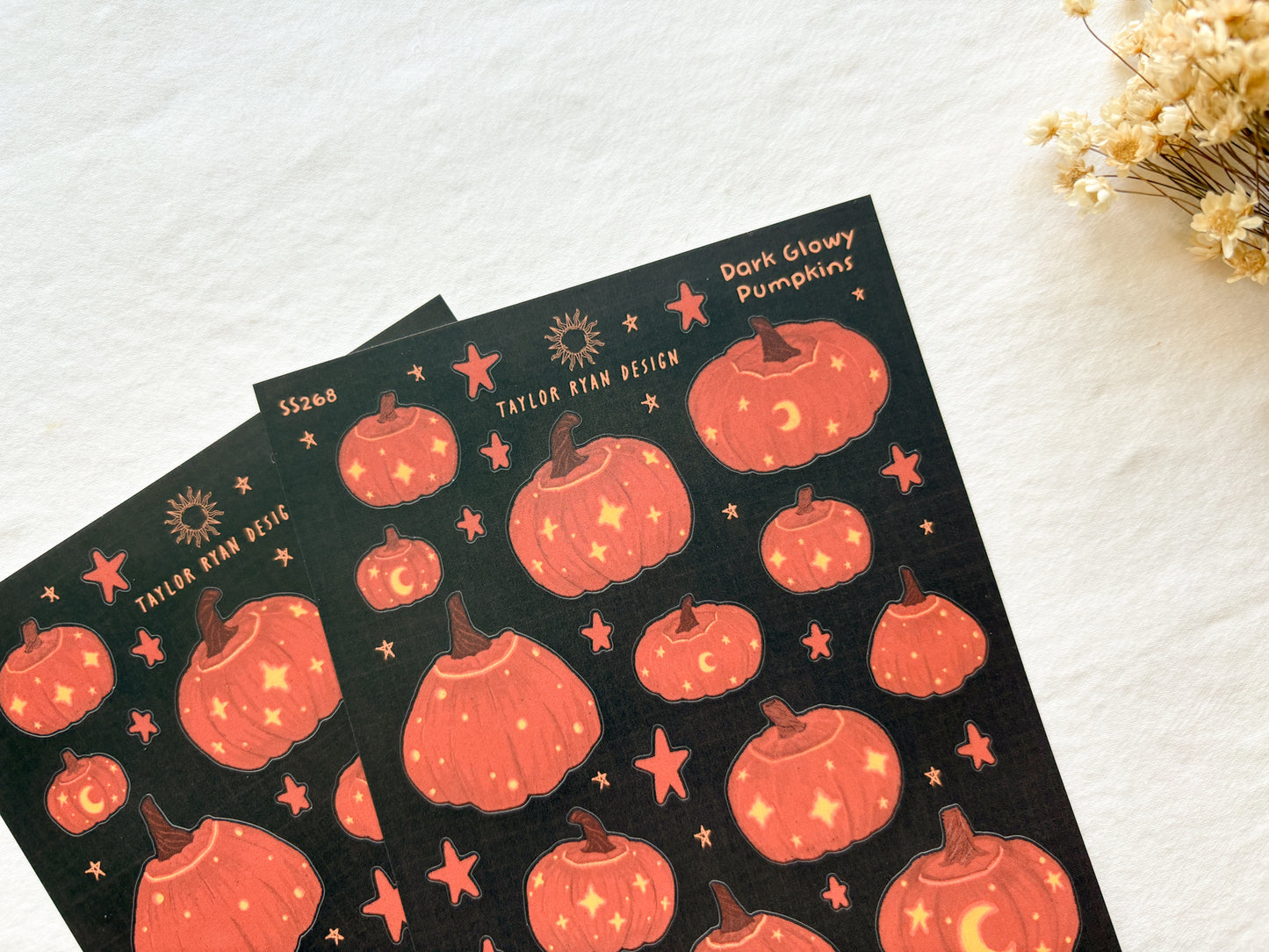 Dark Glowy Pumpkins Sticker Sheet