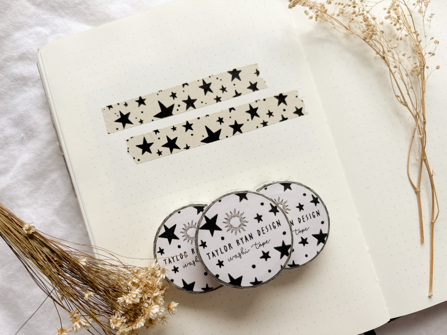 Large B&W Stars Washi Tape
