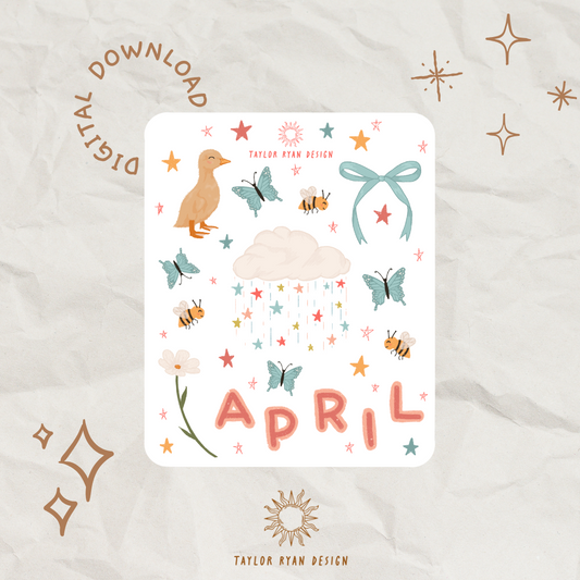 *PRINTABLE* April Showers Sticker Sheet