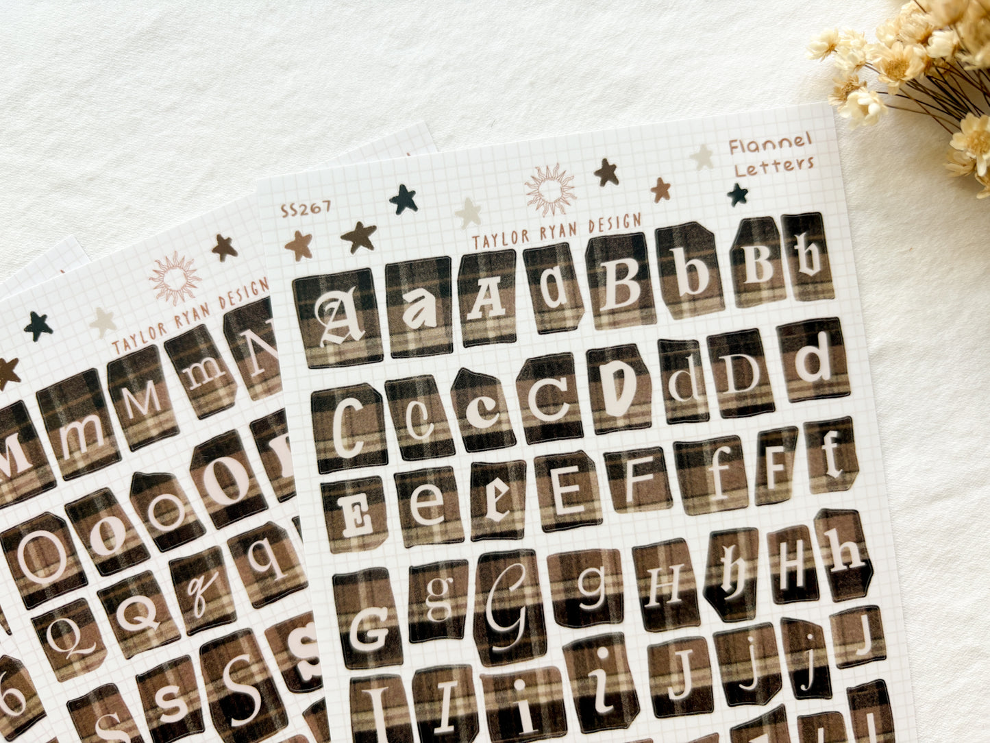 Flannel Letters Sticker Sheet