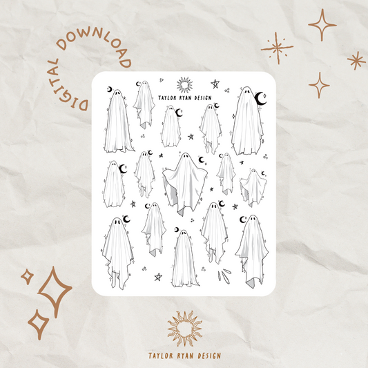 *PRINTABLE* Ghosts Sticker Sheet