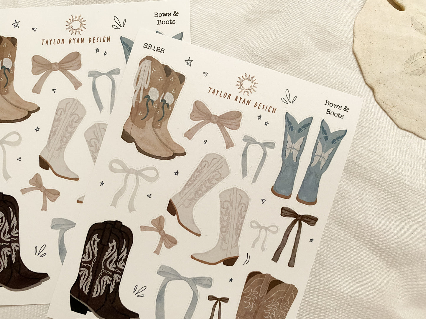 Bows & Boots Sticker Sheet