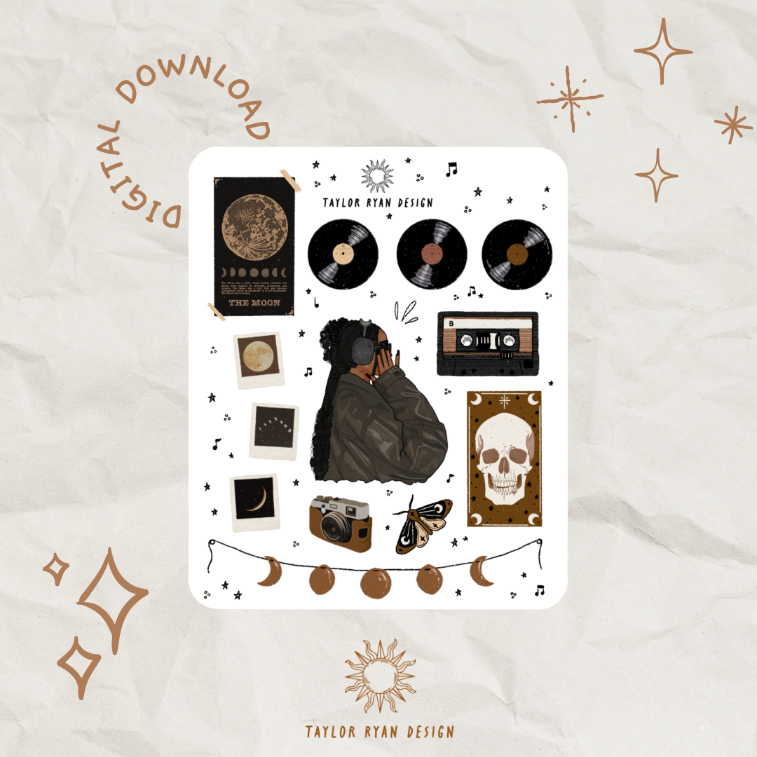 *PRINTABLE* Grunge Collage Sticker Sheet – Taylor Ryan Design