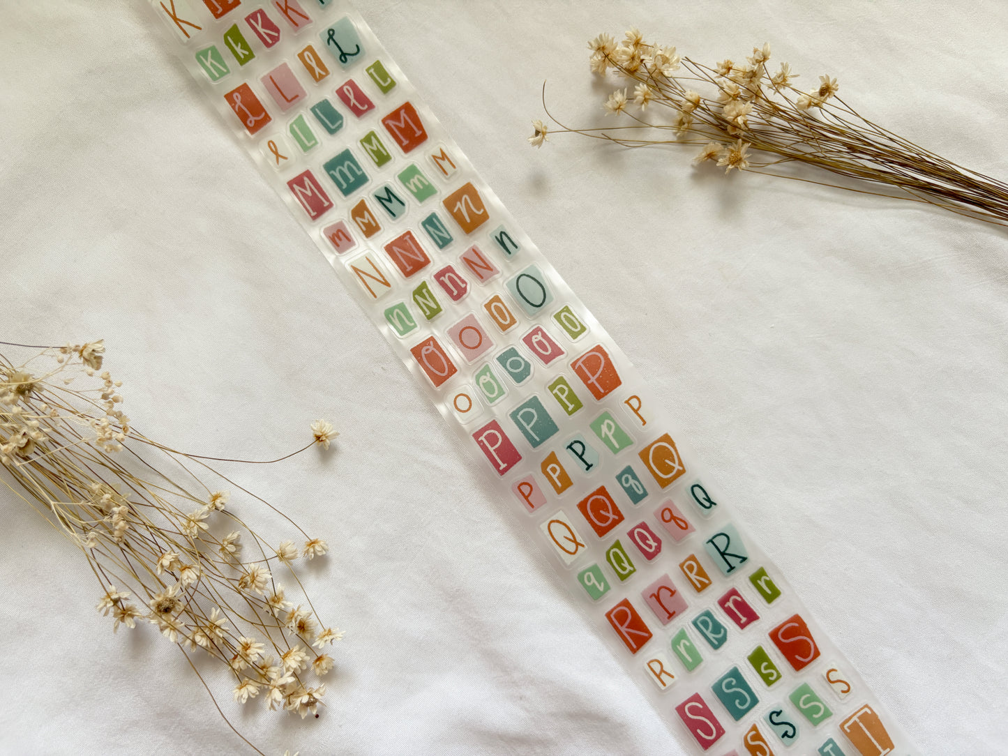 Colorful Letters & Numbers PET Tape (PRE-CUT)