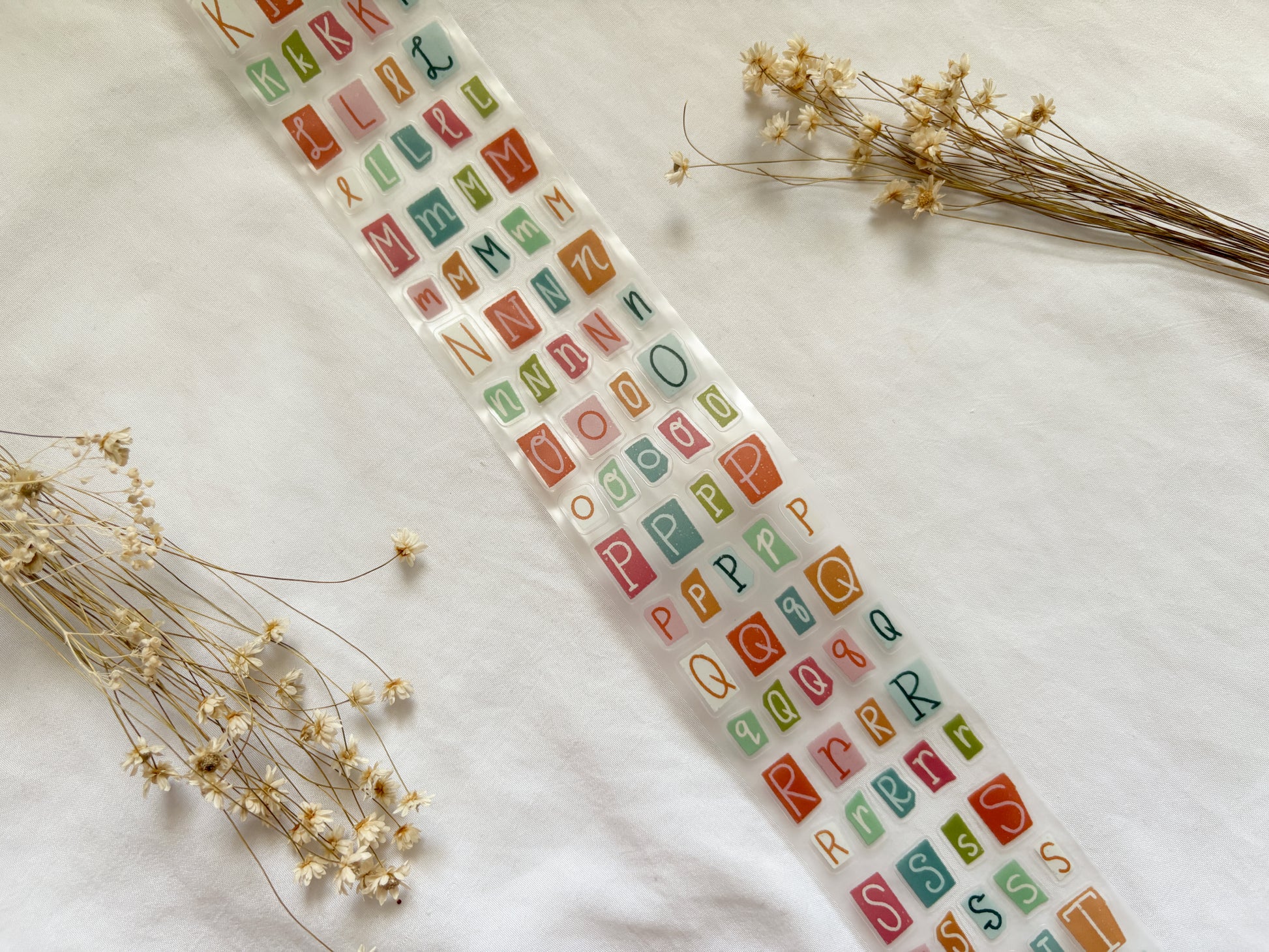 Colorful Letters & Numbers PET Tape (PRE-CUT)