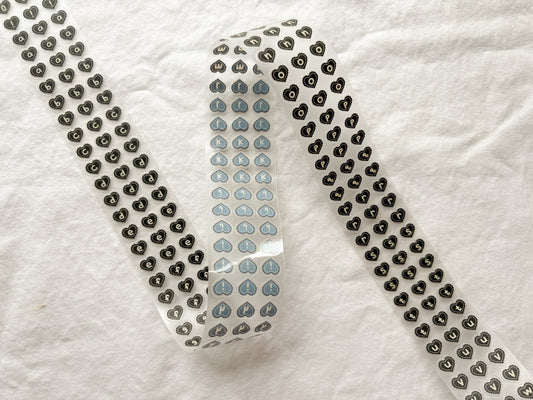 Black Heart Letters & Numbers PET Tape (PRE-CUT)