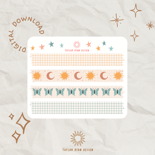 *PRINTABLE* Spring Washi Strips Sticker Sheet